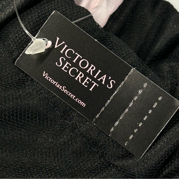 Victorias Secret VS Tote Shoulder Bag Size M Snap Flowers Tulle Pink Black NWT - Picture 12 of 13